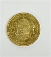 HUNGARY 1908 100 KORONA GOLD COIN - RESTRIKE