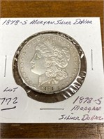 FINE 1878-S MORGAN SILVER DOLLAR COIN