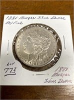 EX/FINE 1881 MORGAN SILVER DOLLAR COIN