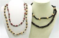 4 Natural Gemstone & Shell Necklaces
