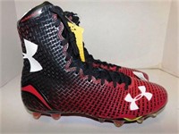 84 UNDER ARMOUR RED/BLACK CLEATS - MEN'S SIZE 9 -