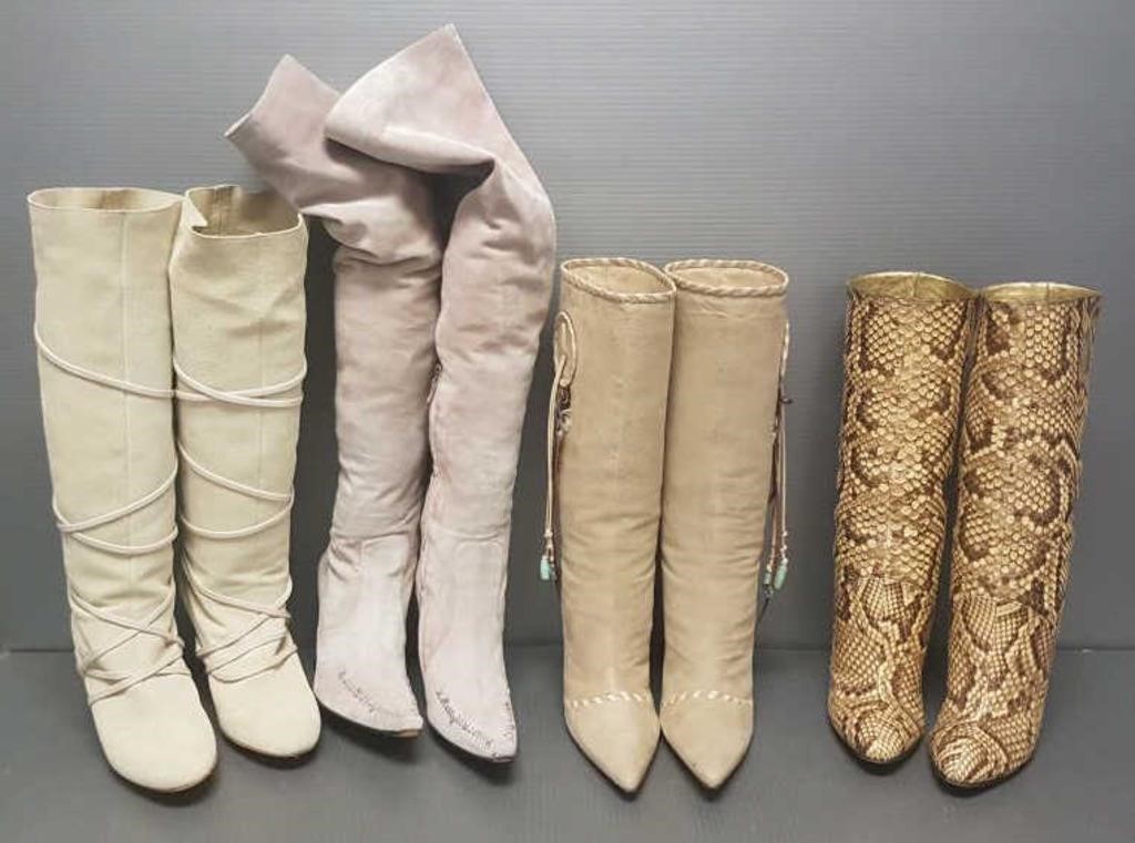 4 pair of designer high boots including Jimmy Choo
