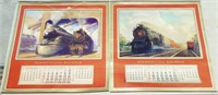 Lot of 2 Railroad Calendars 1937 and 1938