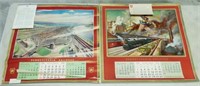 Lot of 2 Railroad Calendars 1943 and 1958