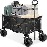Foldable Wagon Cart  All-Terrain Wheels  Black