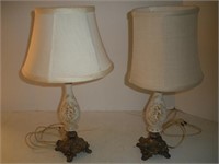 Pair Ceramic Table Lamps, 18 inches Tall