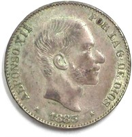 1883 50 Centimos AU+ Philippines