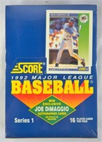 Score 1992 Series 1 Baseball Trading Cards Box
