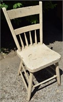 Antique 1840's Whitewashed Chair 32" tall