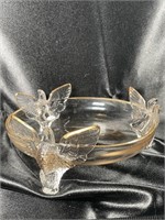 Gold Lined Art Deco Jeanette Bird Footed Bowl