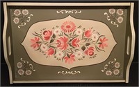 VINTAGE TOLE PAINTED TRAY