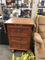 3-DRAWER ROLLING CABINET W/ DROP LEAF SIDES,