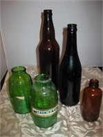 Vtg Mickey's, Brown Beer & 1884 Med Bottles