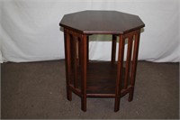 Solid Wood Mission style hexagonal table with