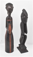 (2) African Hand Carved Figurines