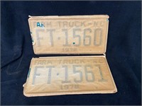 1978 NOS NC Farm Truck Plates