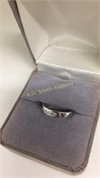 14KT White Gold & Diamond Ring (marked Stylecrest)