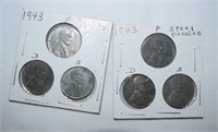 (2) 1943 Steel Penny Sets