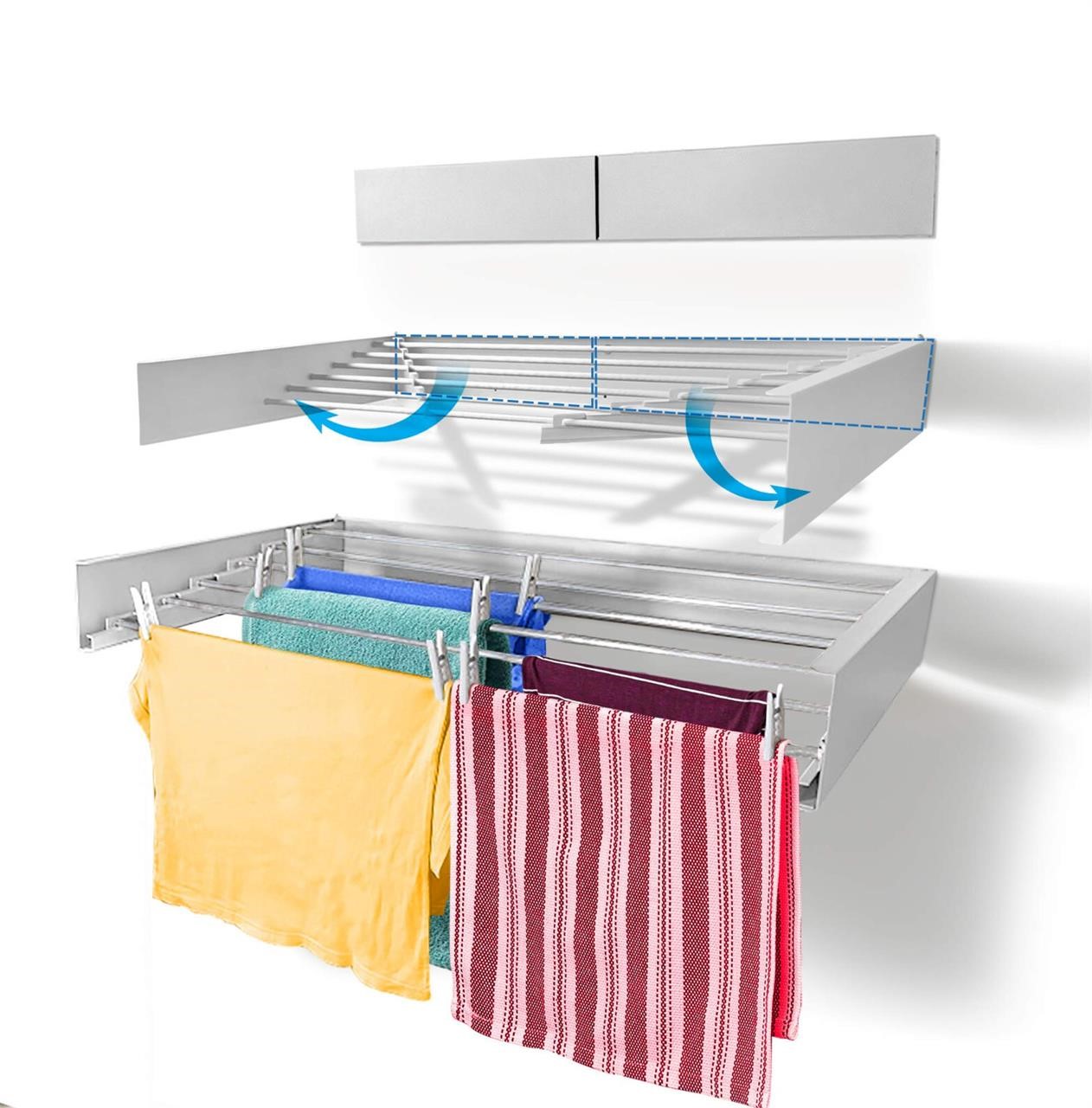 Step Up Laundry Drying Rack (40-INCH White), Wall
