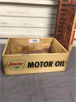 SINCLAIR MOTOR OIL WOOD BOX 8.5X11.5X4T