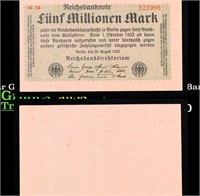 1923 Weimar Germany 5 Million Marks Hyperinflation