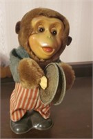 Vtg. Wind Up Monkey Playing Cymbals