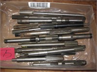 LARGE TRAY OF TAPER SHANK CHUCKING REAMERS