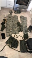 Military pants, socks, gloves, hats & camel pak