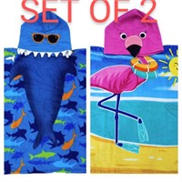 LOT OF 2 Mainstays Kids Hooded Towels. 
1 x Flamin