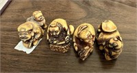 Four Netsuke Style Carved Sculptures