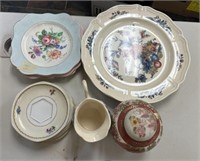 Group of Porcelain Plates, Saucers, and Vase