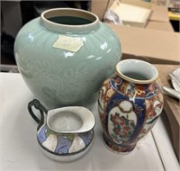 Chinese Porcelain Vase, Ceramic Creamer, and Imari