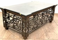 Transitional Style Iron & Marble Top Coffee Table