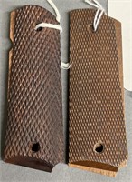 2 Pair 1911 Checkered Wood Grips