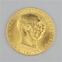 1915 Austrian Gold 100 Corona Coin.