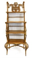 Extremely rare Victorian wicker etagere. Circa