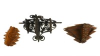 (3) Victorian wicker small hanging shelves. To