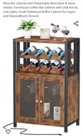 NEW LED Wine Bar Cabinet, Rustic
