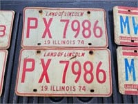 Pair of 1974 Illionois License Plate