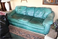 Hancock & Moore Green Leather Sofa