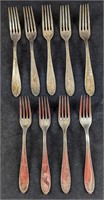 9 Retired Vintage BMF Silverplate Forks
