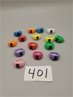Acrylic Skull Rings / 15pc Multicolor Assorted