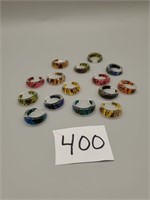 Acrylic Tiger Rings / 15pc Multicolor