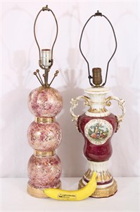 Vintage Gilded Ceramic Lamps