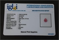 NATURAL PINK SAPPHIRE - WITH COA CARD