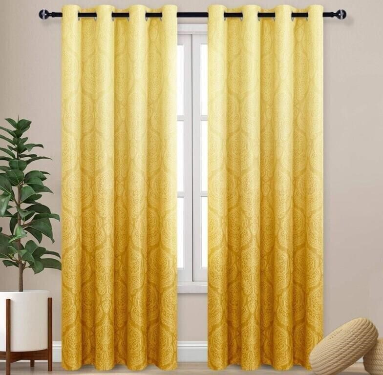 (2 panels - 2 x 84 Inches Long, Yellow)DWCN Ombre