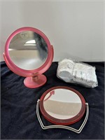 2 FACE MIRRORS, AND BATHROOM SET