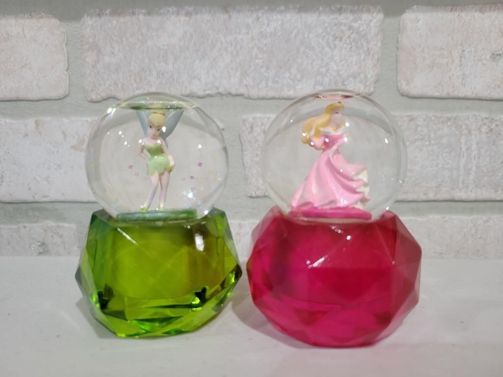 2 Disney Mini Snow Globes