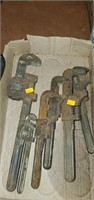 Flat of pipe wrenches