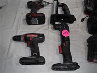 Flashlight, Drills (2) Impact & Craftsman Chargers